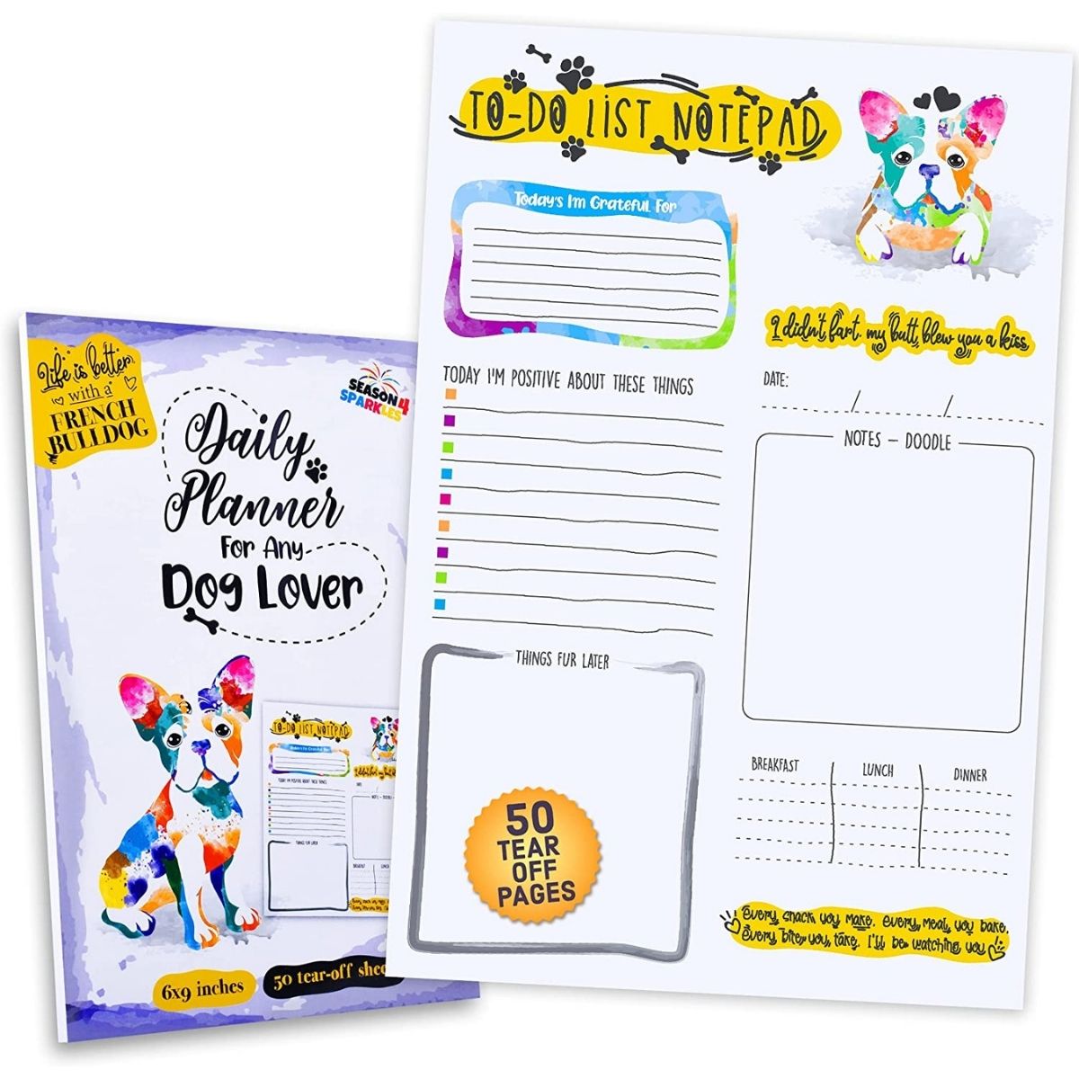 Frenchie Pawrent To-Do List Notepad - Best Gift For French Bulldog Pet Owners