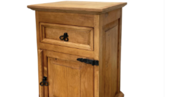 Colorado Rustic-Style Sliding Top Nightstand For Bedroom Has Secret Storage