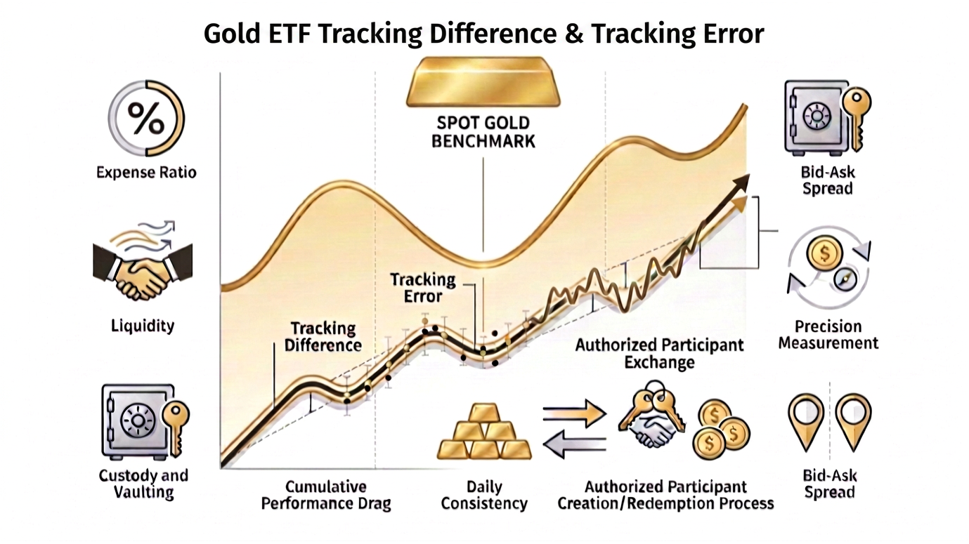 Gold ETF Tracking Difference vs Tracking Error: Two Distinct Metrics Explained