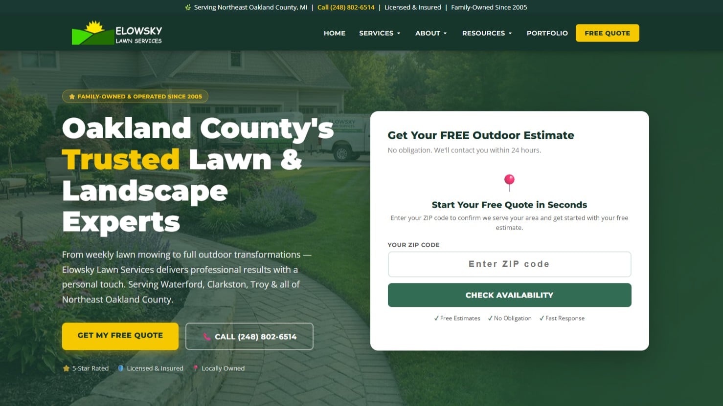 Elowsky Lawn Services Launches New Website After Malware Attack Destroys Site