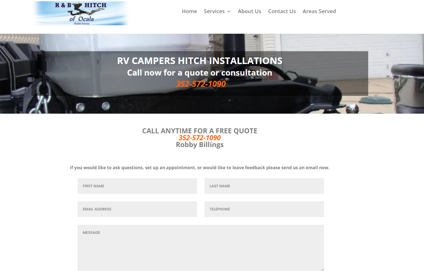 Top Mobile Installation Service For RV Camper Hitches Now Available In Ocala