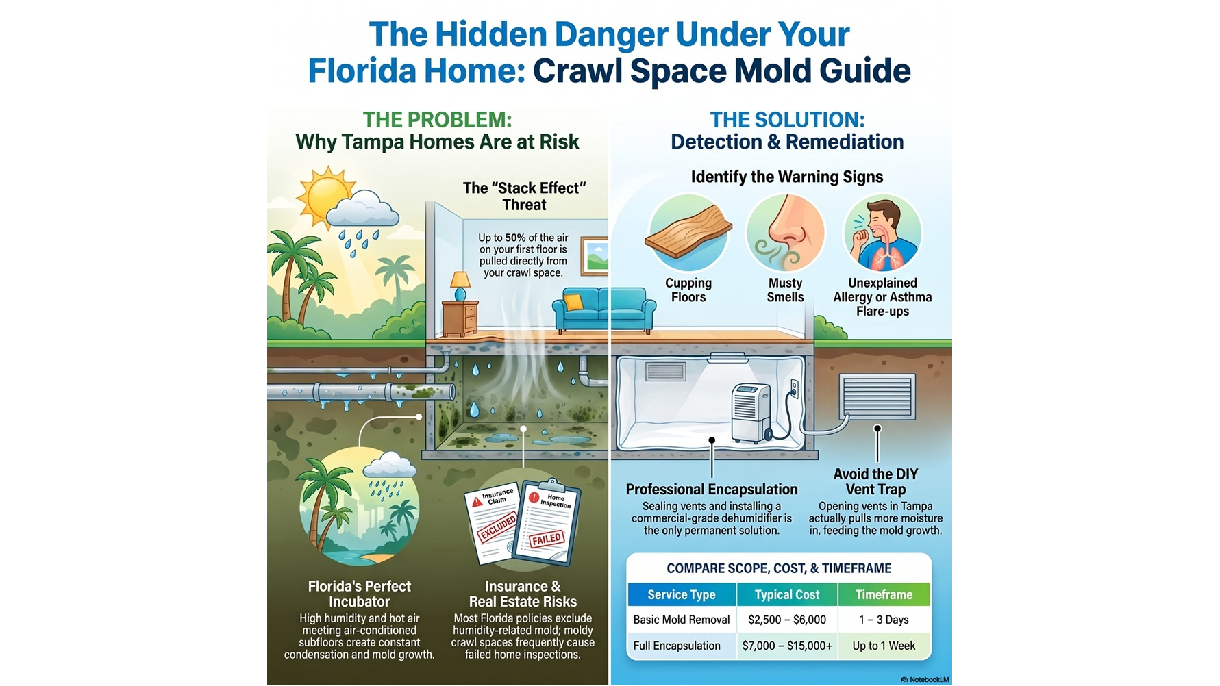 11 Questions on Crawl Space Mold Removal? Tampa Bay Inspection Pros Answer