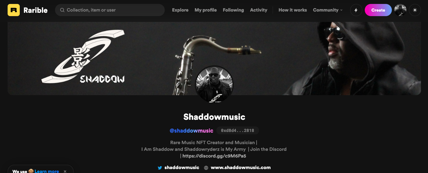 SHADDOW joins list of Up and Coming saxophone musicians who are selling NFTs
