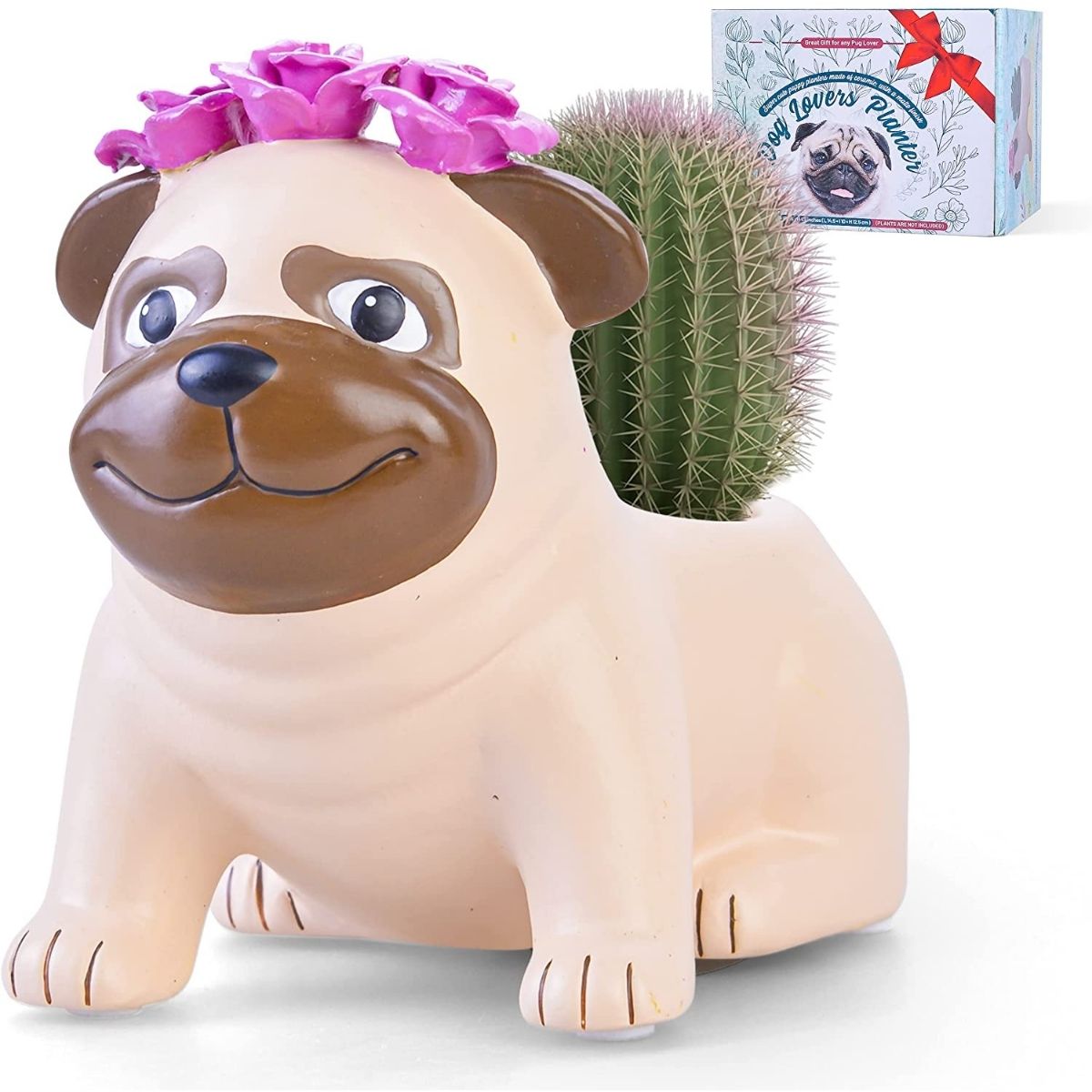 Give The Pug Mom, Gardener In Your Life This Unique Handcrafted Clay Flower Pot