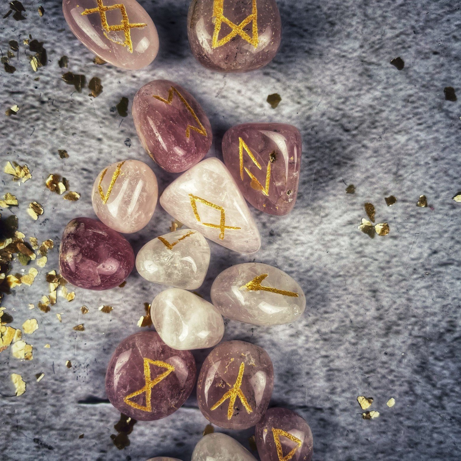 Get A Rose Quartz Stone Set With Elder Futhark Runes For Love Attraction Spells