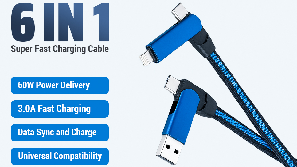 Multi-Charging Cable Quickly Powers Any Portable Device With One Compact Cord