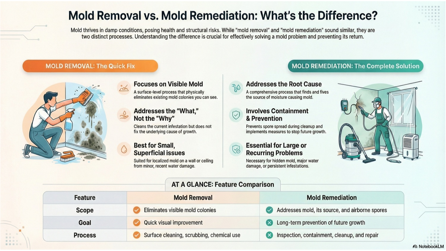 Mold Removal & Mold Remediation Differences: New Guide Released