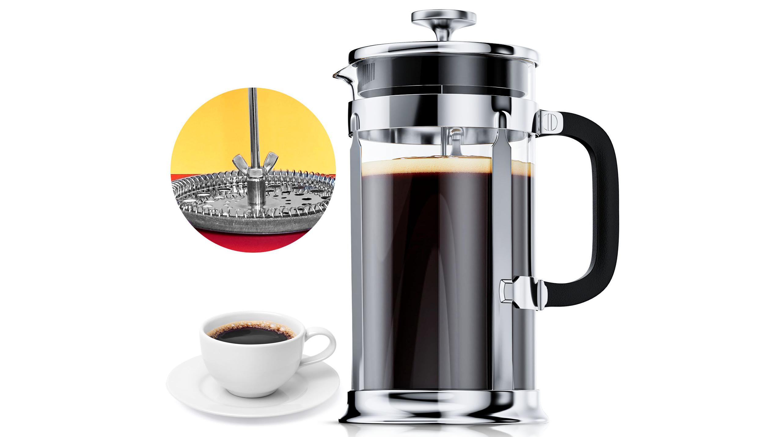 Best Gift For Coffee Lovers: French Press Cafetiere With A Dual Filter System
