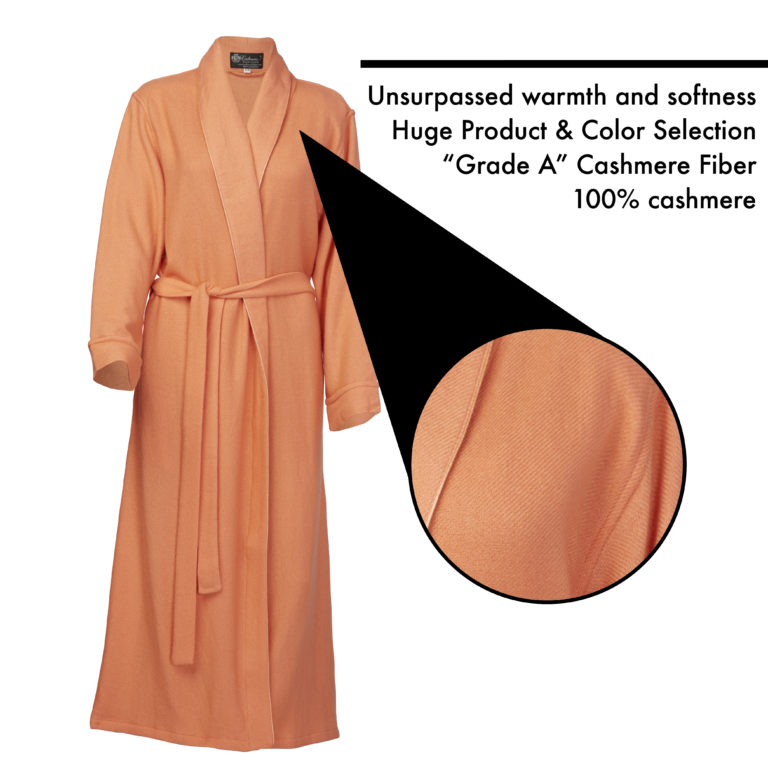 Shop Luxurious Breathable Shawl Collar Pure Cashmere Bathrobes For Men & Women