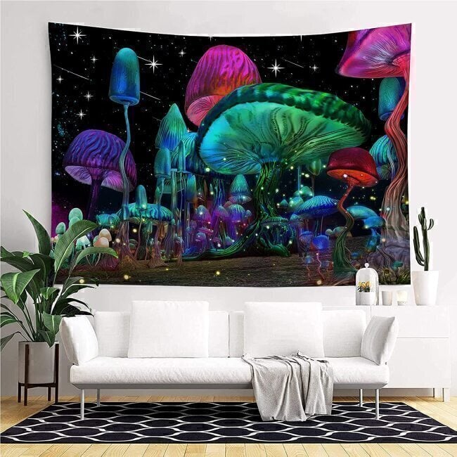 Create a Cheerful & Psychedelic Atmosphere With A Mushroom Wall Hanging Tapestry
