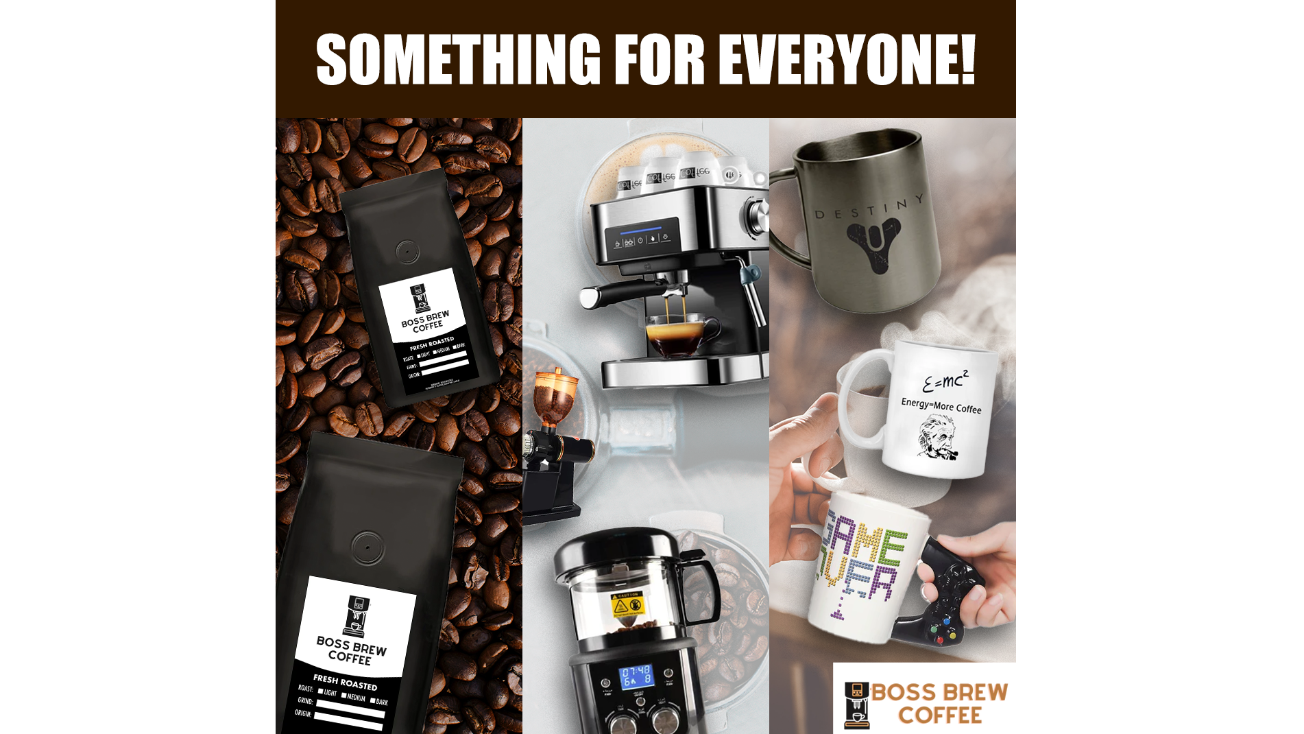Get Fresh Roasted Whole Bean or Ground Coffee Delivered From Boss Brew Coffee